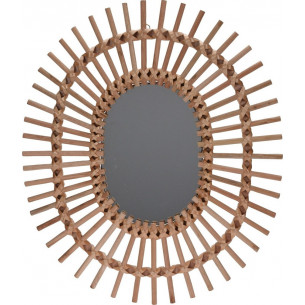 Oval mirror 58x49cm natural Lightwood boho Intesi