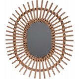 Oval mirror 58x49cm natural Lightwood boho Intesi