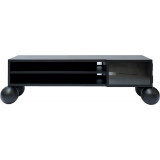 Object090 180cm black designer tv cabinet with shelves NG Design