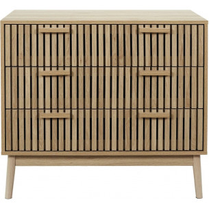 Klaus 90x49cm natural chest of drawers with legs and slats Intesi