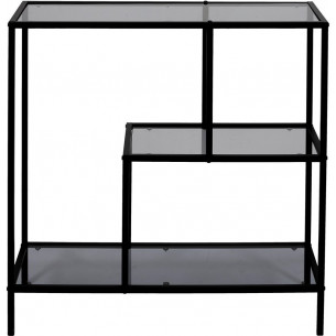 Edison M 80x30 smoked glass&amp;black iglass shelf on legs Intesi