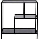 Edison M 80x30 smoked glass&amp;black iglass shelf on legs Intesi