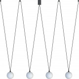 Sling 160cm white&amp;black adjustable 4 glass globes pendant lamp Nowodvorski