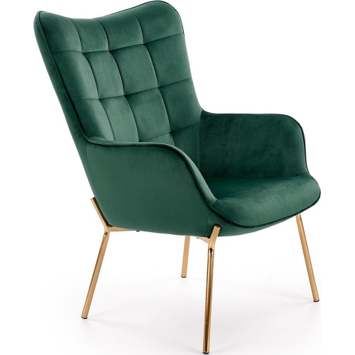 Castel II dark green quilted armchair...