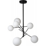 Alara 72cm white&amp;black glass globes ceiling lamp Lucide