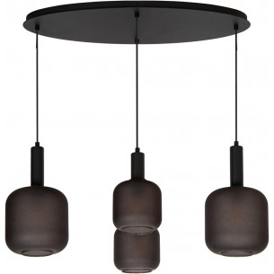 Eloise IV 93cm black loft glass pendant lamp Lucide