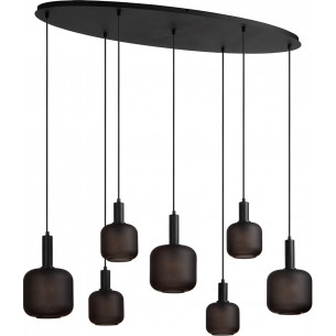 Eloise VII 150cm black loft loft glass pendant lamp Lucide