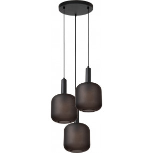 Eloise III 40cm black loft glass pendant lamp Lucide