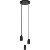 Evora 25cm black 3-light pendant lamp Lucide