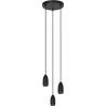 Evora 25cm black 3-light pendant lamp Lucide