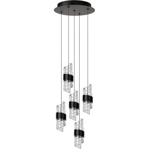 Kligande V LED 30cm 2700K transparent&amp;black hampton pendant lamp Lucide