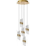 Kligande V LED 30cm 2700K transparent&amp;matte gold hampton pendant lamp Lucide