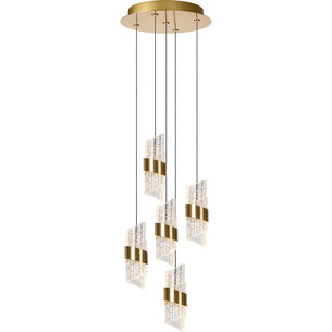 Lampa wisząca hampton Kligande V LED 30cm 2700K przeźroczysty / matowe złoto Lucide 2