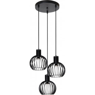 Mikaela 32cm black triple wire pendant lamp Lucide