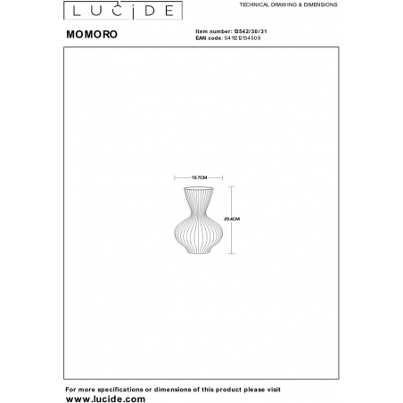 Lampa stołowa ceramiczna Momoro 19,7cm biała Lucide
