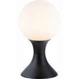 Moya 12cm opal&amp;black retro glass globe table lamp Lucide