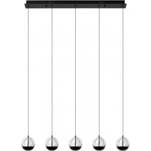 Lampa wisząca szklane kule na listwie Sentubal LED V 95cm 2700K przeźroczysty / czarny Lucide