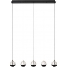 Sentubal LED V 95cm 2700K transparent&amp;black glass balls pendant lamp Lucide