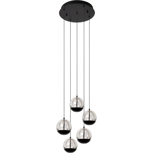 Sentubal LED V 35cm 2700K transparent&amp;black modern glass balls pendant lamp Lucide