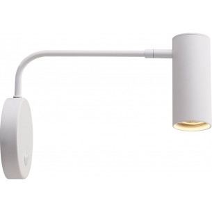 Tubo white swing arm wall lamp with switch ZumaLine