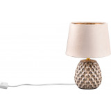 Ariana 18cm beige ceramic bedside lamp with shade Reality