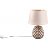 Ariana 18cm beige ceramic bedside lamp with shade Reality