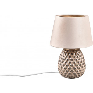 Ariana 24c beige ceramic bedside lamp with shade Reality