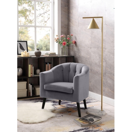 Marshal grey upholstered armchair with wooden legs Halmar
