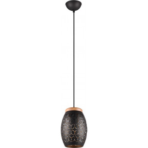 Bidar 15cm black&amp;gold pendant lattice lamp Reality