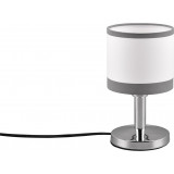 Davos white&amp;grey&amp;chrome table lamp with shade Reality