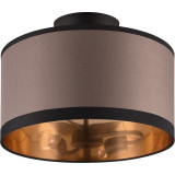 Davos 30cm beige-brown&amp;black round ceiling lamp with shade Reality