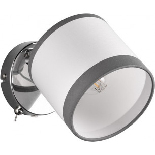 Davos white&amp;grey&amp;chrome wall lamp with switch and shade Reality