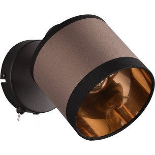 Davos beige-brown&amp;black wall lamp with switch and shade Reality