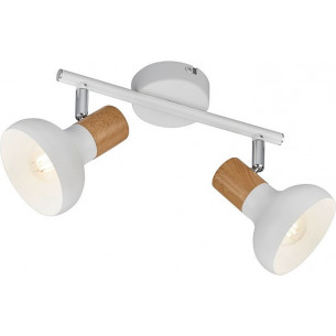 Latika II white matt&amp;wood scandinavian ceiling spotlight Reality