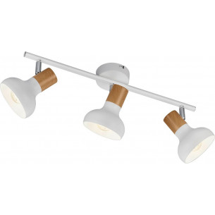 Latika III white matt&amp;wood scandinavian ceiling spotlight Reality