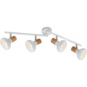 Latika IV white matt&amp;wood scandinavian ceiling spotlight Reality