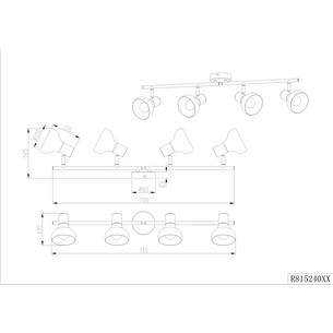 Reflektor sufitowy skandynawski Latika IV biały mat / drewno Reality 2