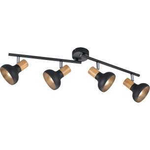 Latika IV matt black&amp;wood scandinavian ceiling spotlight Reality