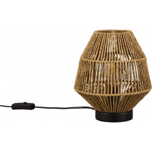 Stylowe lampy boho - Lampka nocna boho Miki 20cm brązowo-czarna Reality, idealna do salonu, sypialni