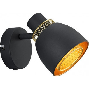 Punch black matt&amp;gold loft wall lamp Reality