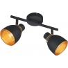 Punch II black matt&amp;gold loft ceiling spotlight Reality