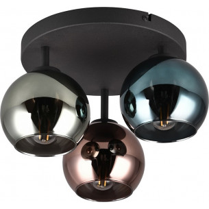 Sheldon 33cm blue&amp;green&amp;copper&amp;black ceiling lamp with 3 glass spheres Reality