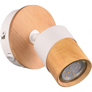 Aruni white&amp;wood wall lamp with switch Trio