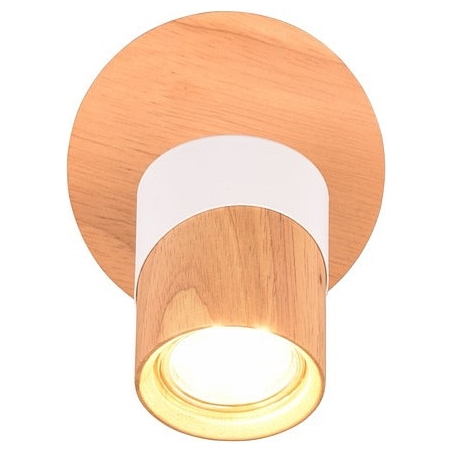 Kinkiet reflektorek z włącznikiem Aruni biały / drewno Trio