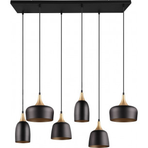 Chiraz 90cm black matt 6-light pendant lamp Trio