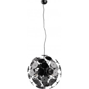 Lampa wisząca kula nowoczesna Discalgo 54cm chrom / czarny mat Trio