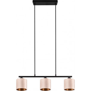 Lampa wisząca z welurowym abażurem Julieta III 66cm beżowo-złota Trio