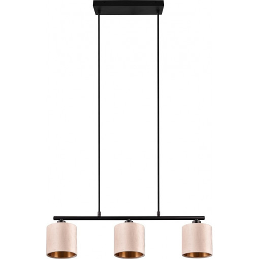 Julieta III 66cm beige&amp;gold pendant lamp with velour shade Trio