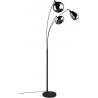 Lumina chrome&amp;matt black floor lamp with 3 glass shades Trio