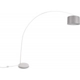 Mansur grey&amp;white matt arc floor lamp with shade Trio